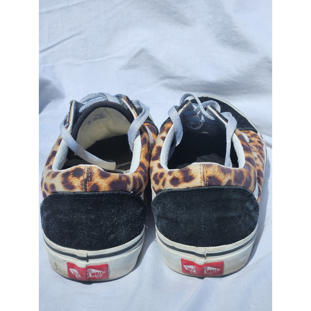Vans Old Skool Leopard Print Suede Low Top Sneakers Womens 10.5 Mens 9 Black - Picture 2 of 5